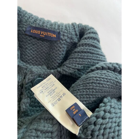 Louis Vuitton x Virgil Abloh 2020 Men's Knit Trucker Jacket in Blue - Picture 7 of 8